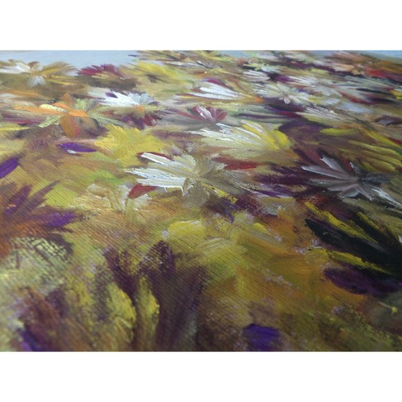 Original Vintage Oil On Canvas Planter w Flowers Painting by Artist Sandy Gordon - Picture 7 of 16